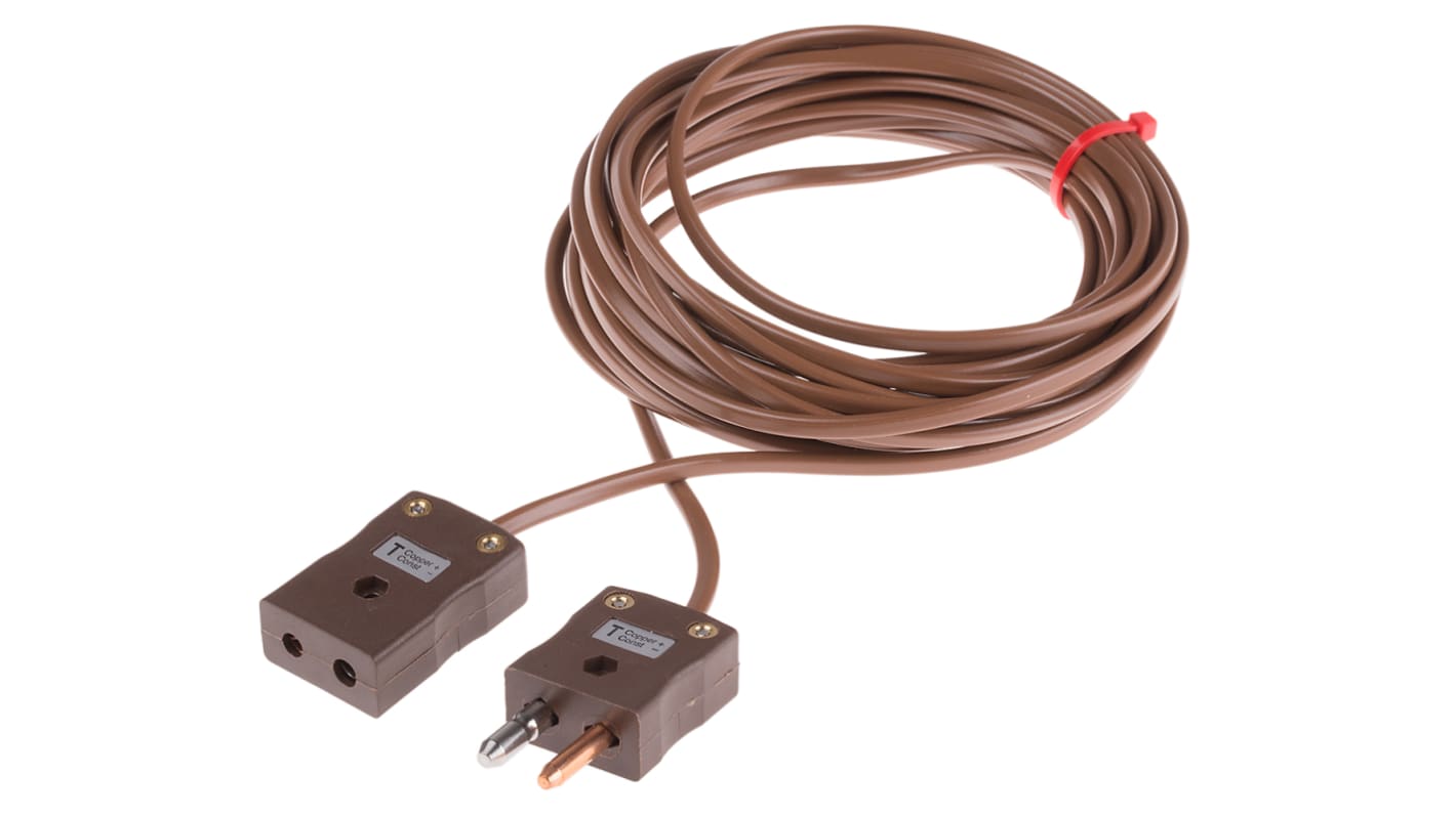 RS PRO Type T Thermocouple Cable/Wire Extension Lead, 5m, Unscreened, PVC Insulation, +105°C Max, 7/0.2mm