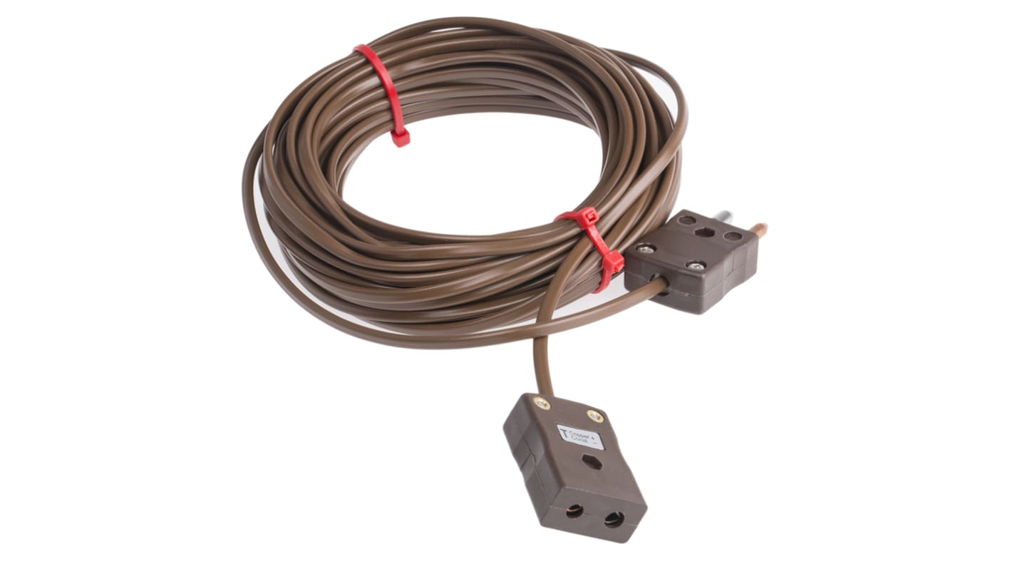 RS PRO Type T Extension Cable, 10m, PVC Insulation, +220°C Max, 7/0.2mm