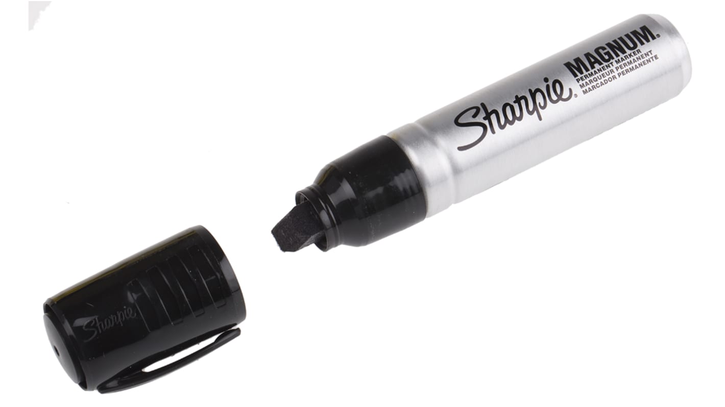 Sharpie Markierstift, Permanentmarker, Extrabreit, Schwarz, Spitzenform: Meißel