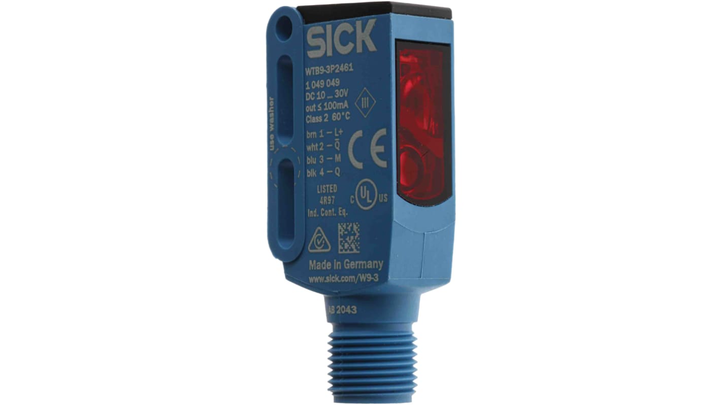 Rs-Online Sensore fotoelettrico Rettangolare SICK a soppressione di sfondo rilevamento 20 mm → 350 mm uscita NPN/PNP