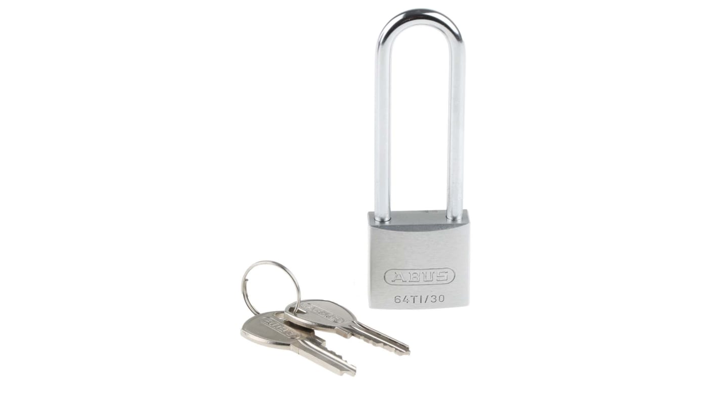 ABUS 64TI Key Weatherproof Titanium Weatherproof Padlock, 5mm Shackle, 30mm Body
