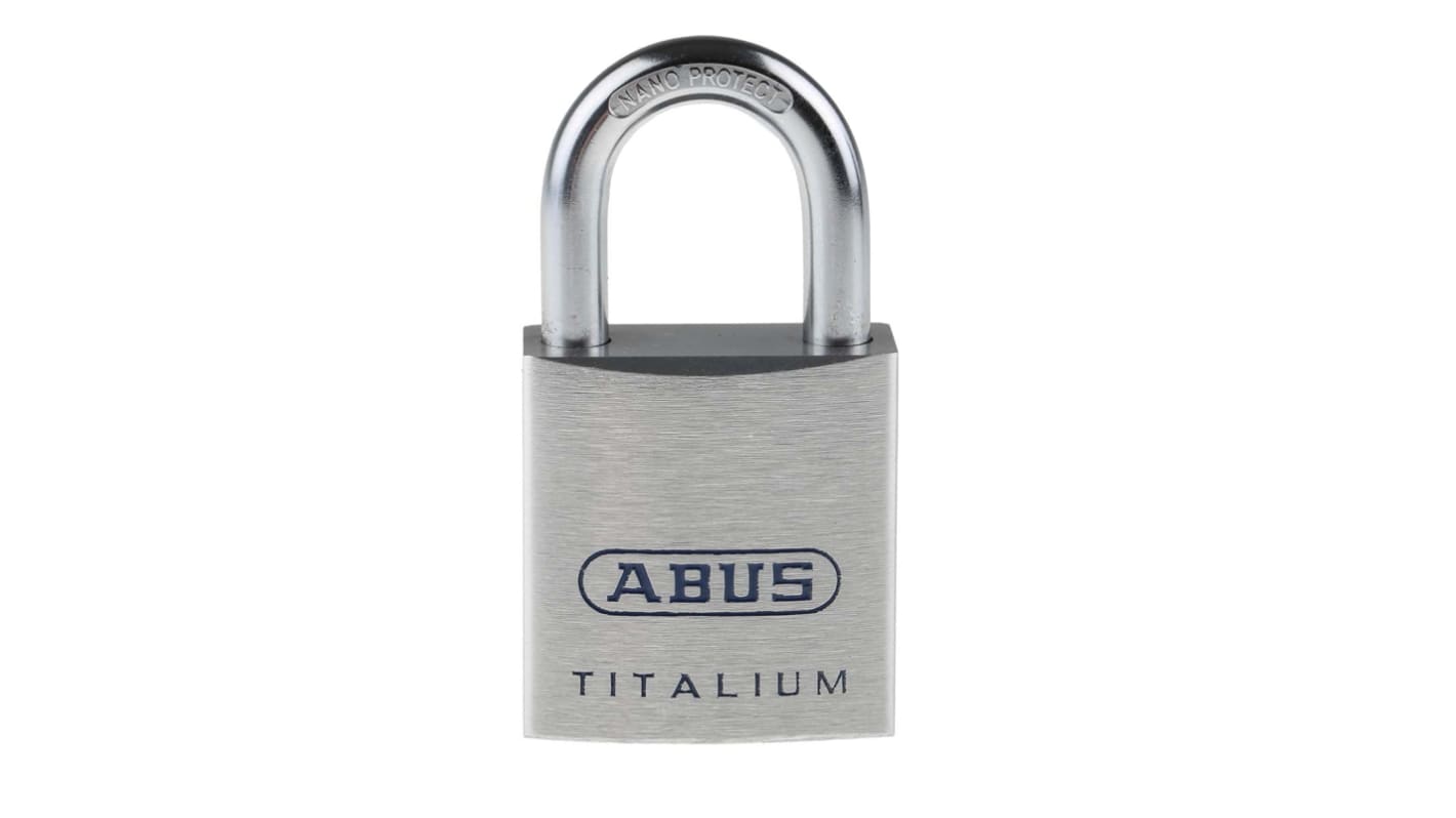 ABUS Key Weatherproof Titanium Weatherproof Padlock, Keyed Alike, 7mm Shackle, 40mm Body
