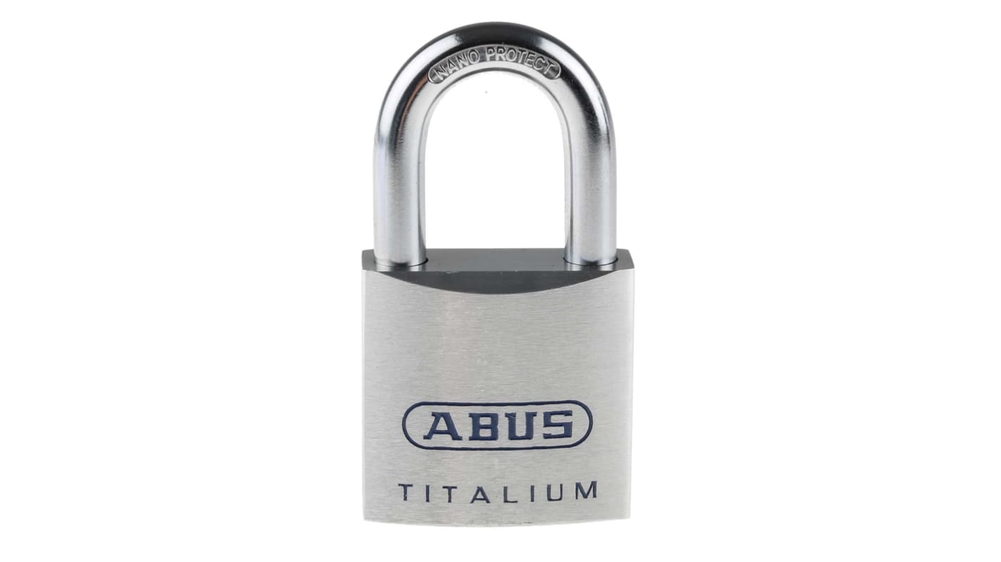ABUS Key Weatherproof Titanium Weatherproof Padlock, Keyed Alike, 9.5mm Shackle, 50mm Body