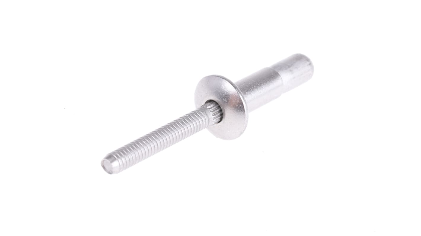 POP Blind Niet, Ø 6.4mm x 13.8mm, Silber, Edelstahl, 6.6 → 7mm aus Edelstahl, min. 2mm, max. 9.5mm