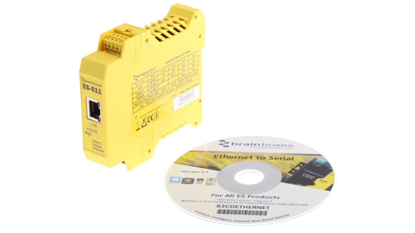 Brainboxes RS232、 RS422、 RS485 1口串口服务器