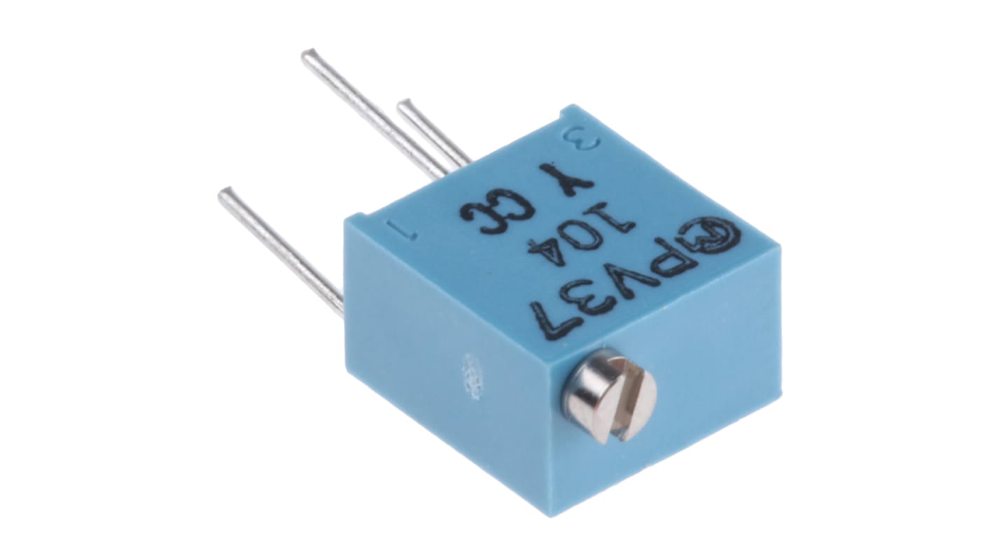 Bourns Trimpotentiometer 100kΩ ±10% ±150ppm/°C 0.25W 12-omgangs, Hulmontering, Loddeben, PV37 Serien