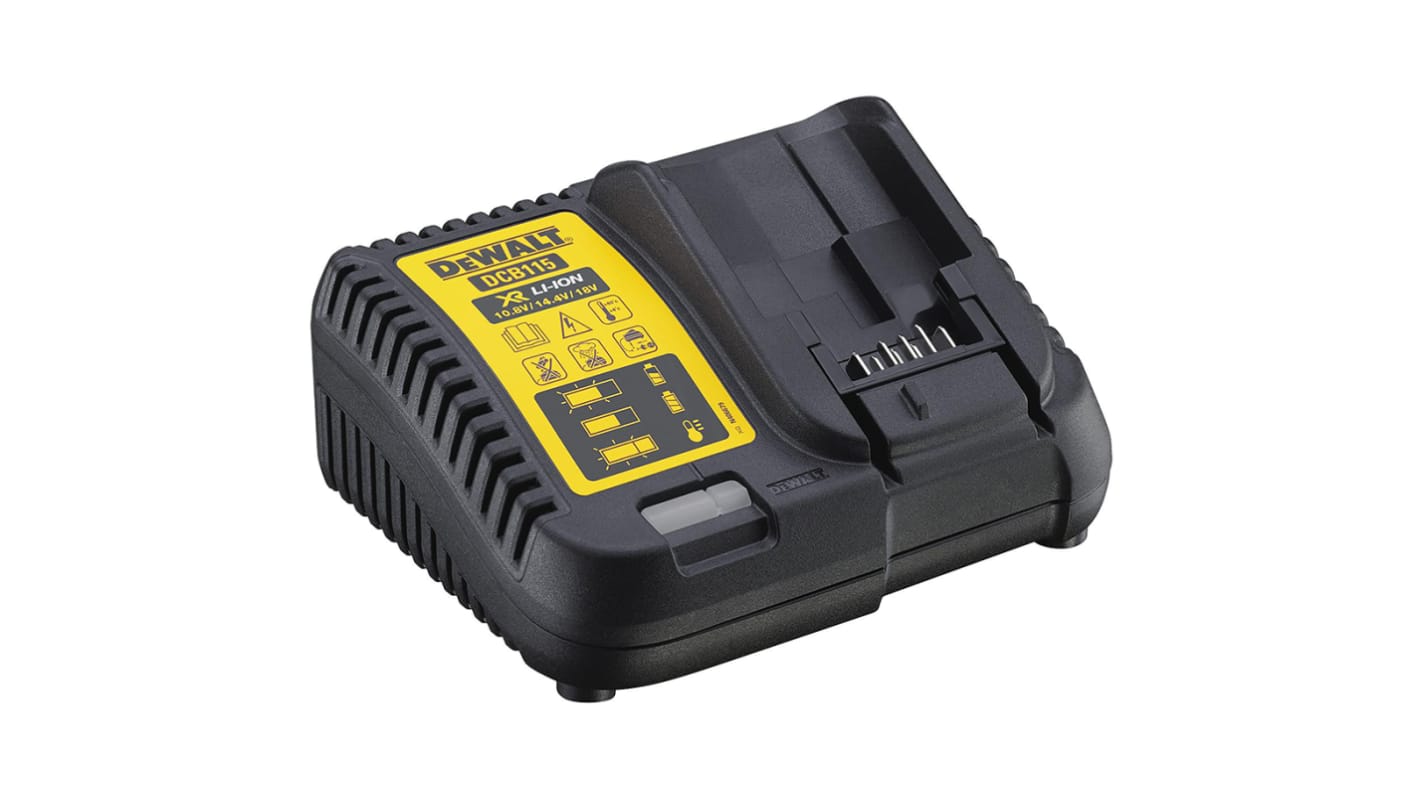 DeWALT DCB115-QW Power Tool Charger, 10.8 V, 14.4 V, 18 V for use with DeWalt XR series, Euro Plug