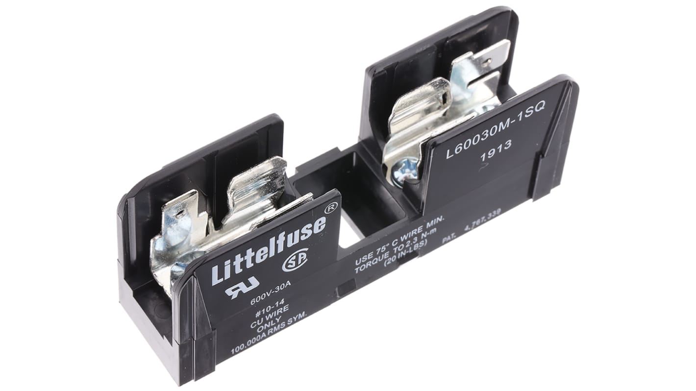 Littelfuse 30A Rail Mount Fuse Holder for 10 x 38mm Fuse, 1P, 600V ac