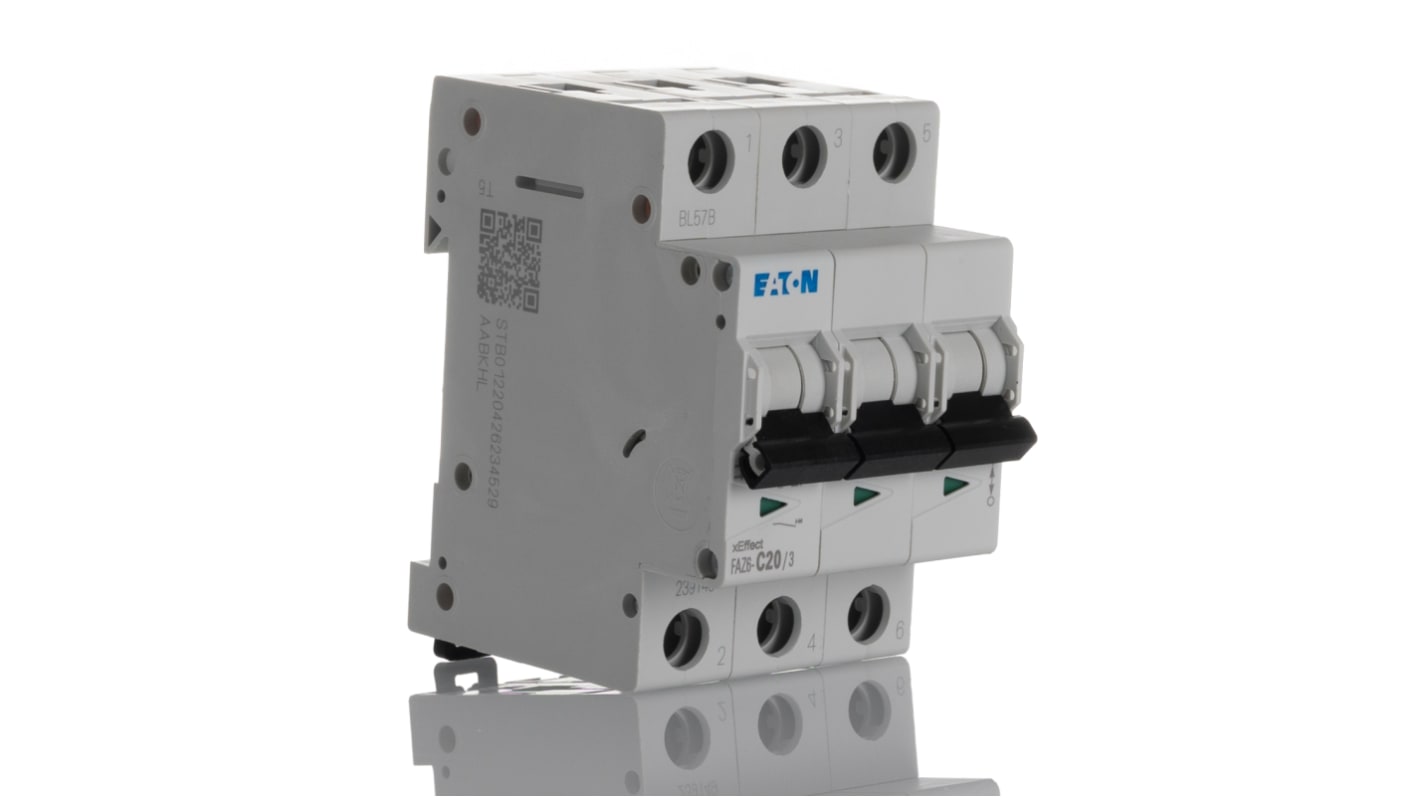 Interruttore magnetotermico Eaton, 3P 20A 6 kA, Tipo C