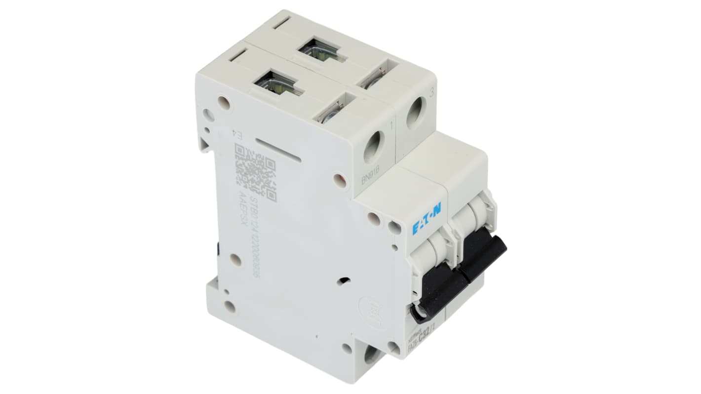 Eaton xEffect MCB, 2P, 32A Curve C, 230 → 400V AC, 6 kA Breaking Capacity