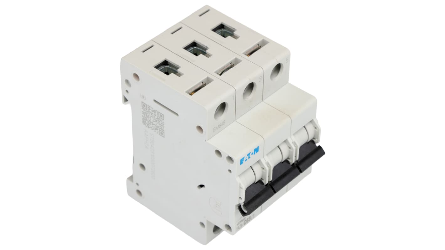 Eaton xEffect MCB, 3P, 63A Curve C, 230 → 400V AC, 6 kA Breaking Capacity