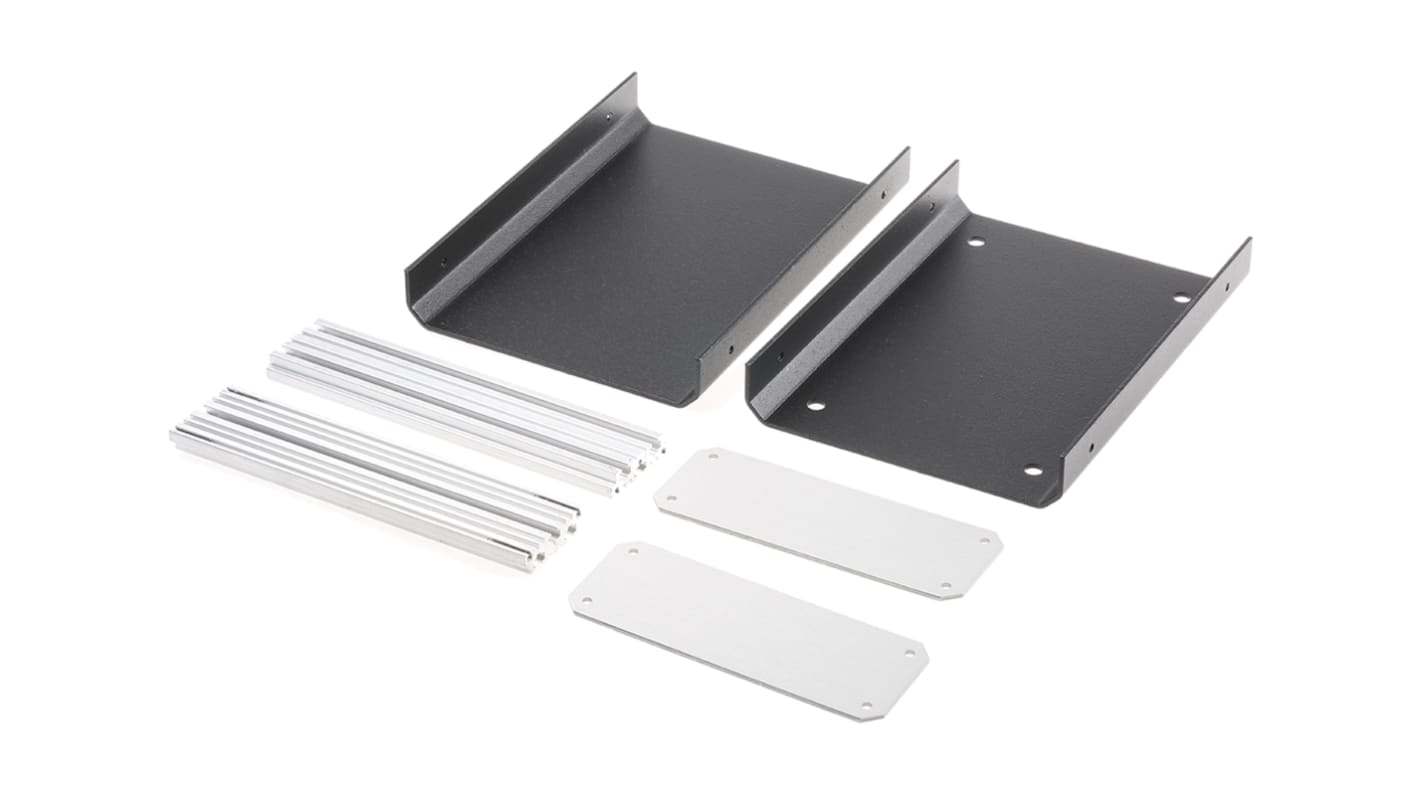 METCASE 铝制仪器箱, 130 x 180 x 50mm, IP40, 黑色, 500g重, Unicase系列