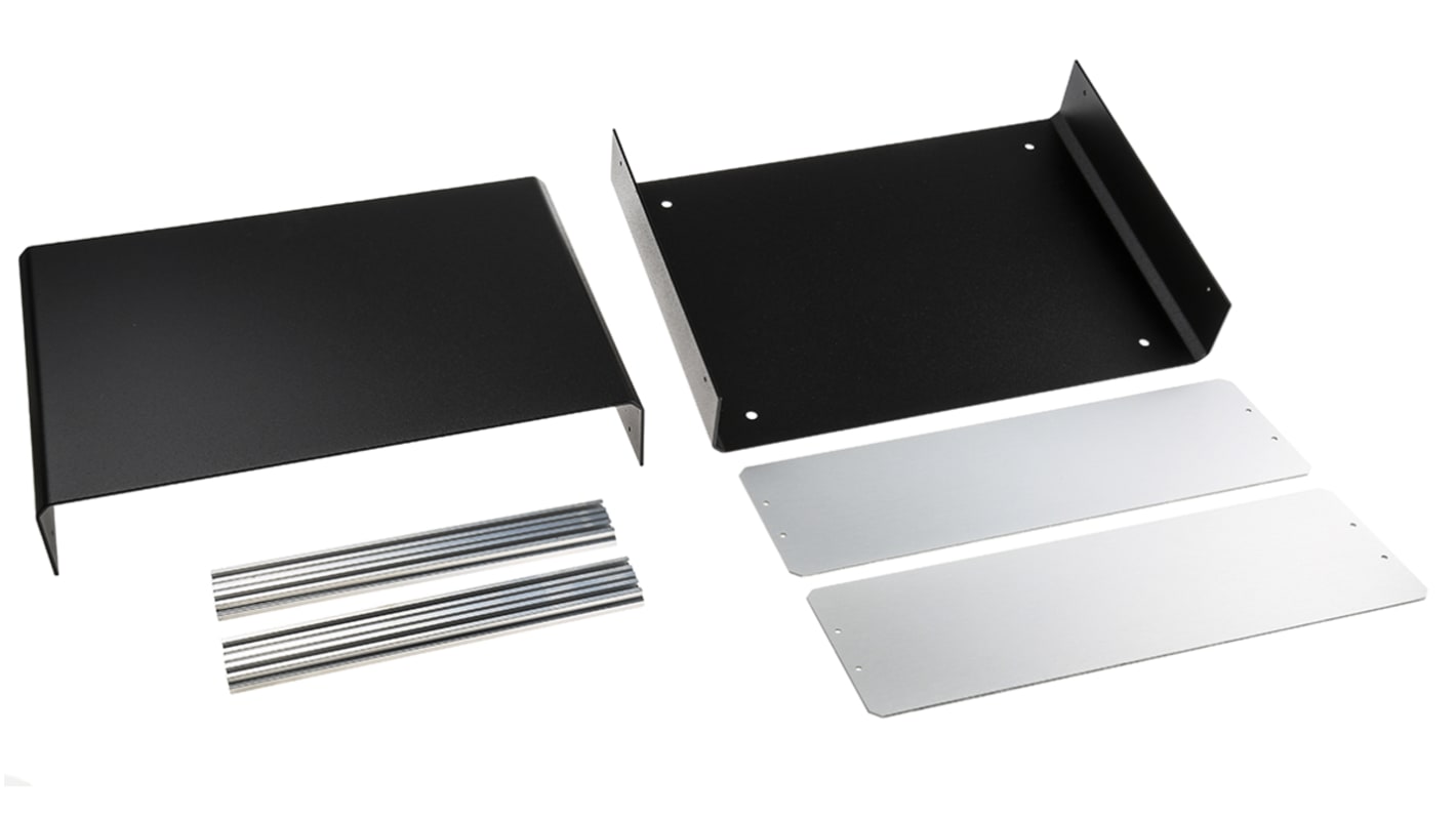 METCASE 铝制仪器箱, 350 x 250 x 110mm, IP40, 黑色, 2kg重, Unicase系列