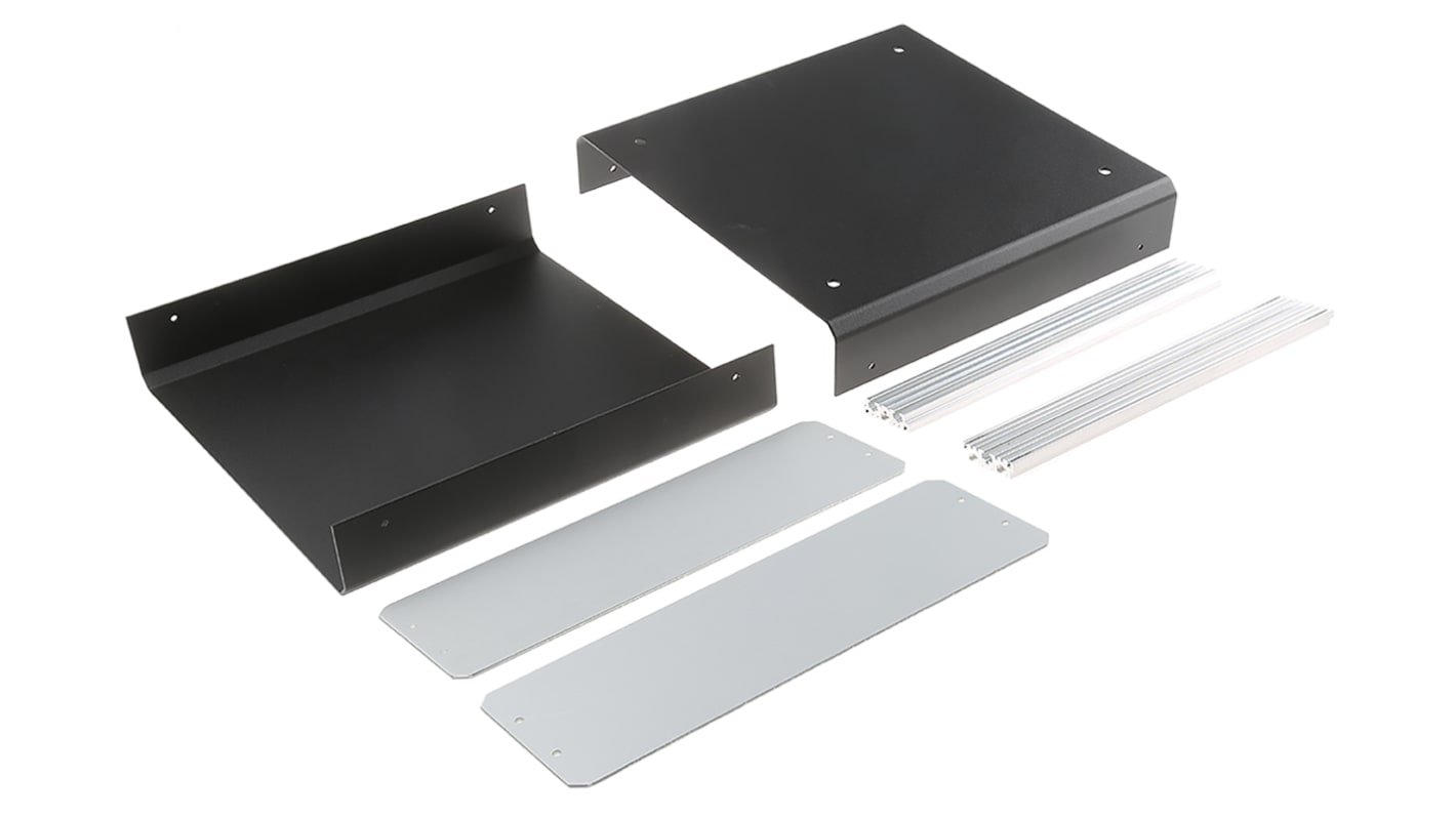 Caja para instrumentación METCASE de Aluminio Negro, 260 x 250 x 90mm, IP40