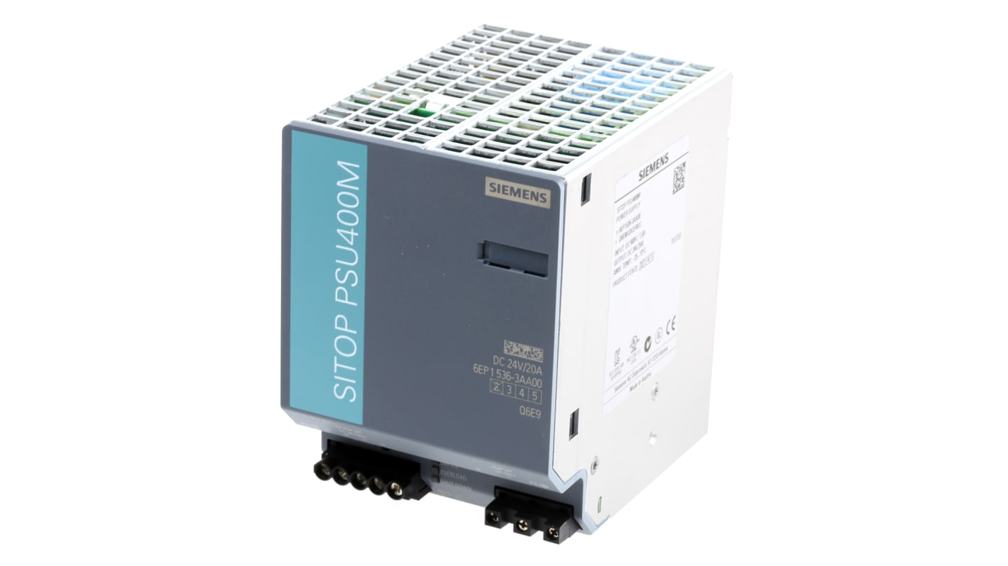 シーメンス DC-DCコンバータ To 24V dc ,20A ,480W DINレールマウント
