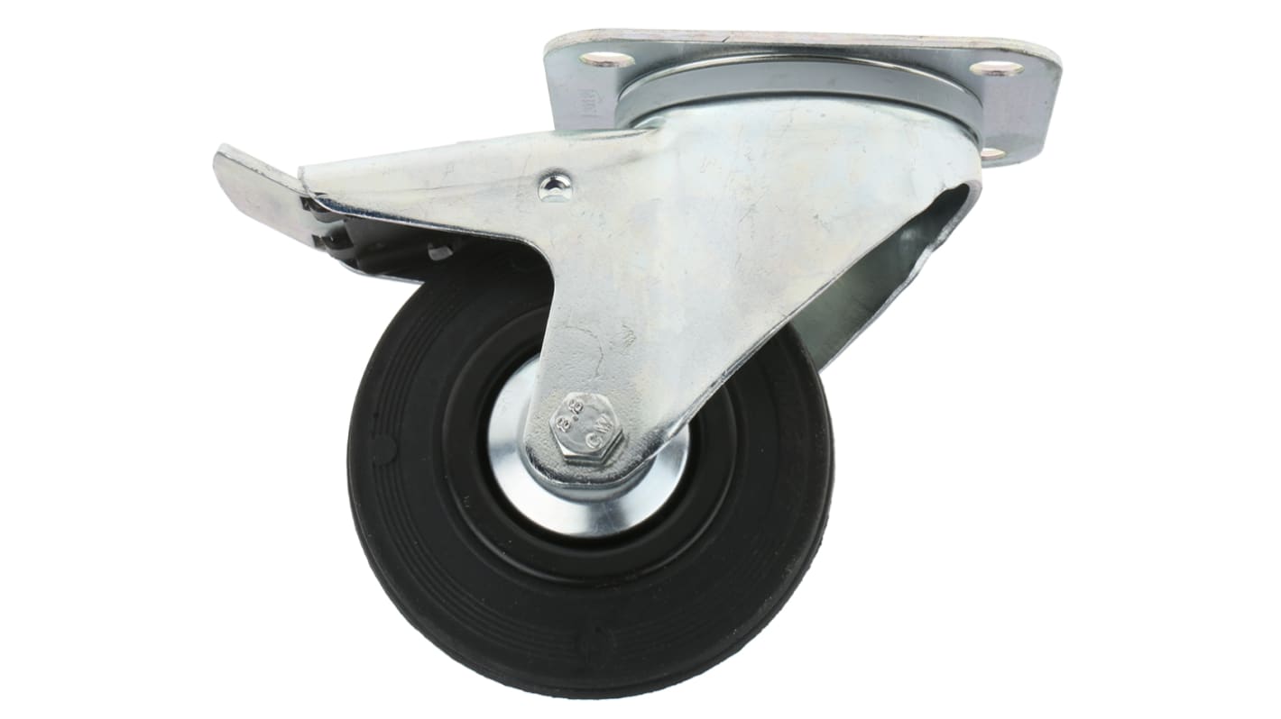 Tente Braked Swivel Castor Wheel, 75kg Capacity, 100mm Wheel