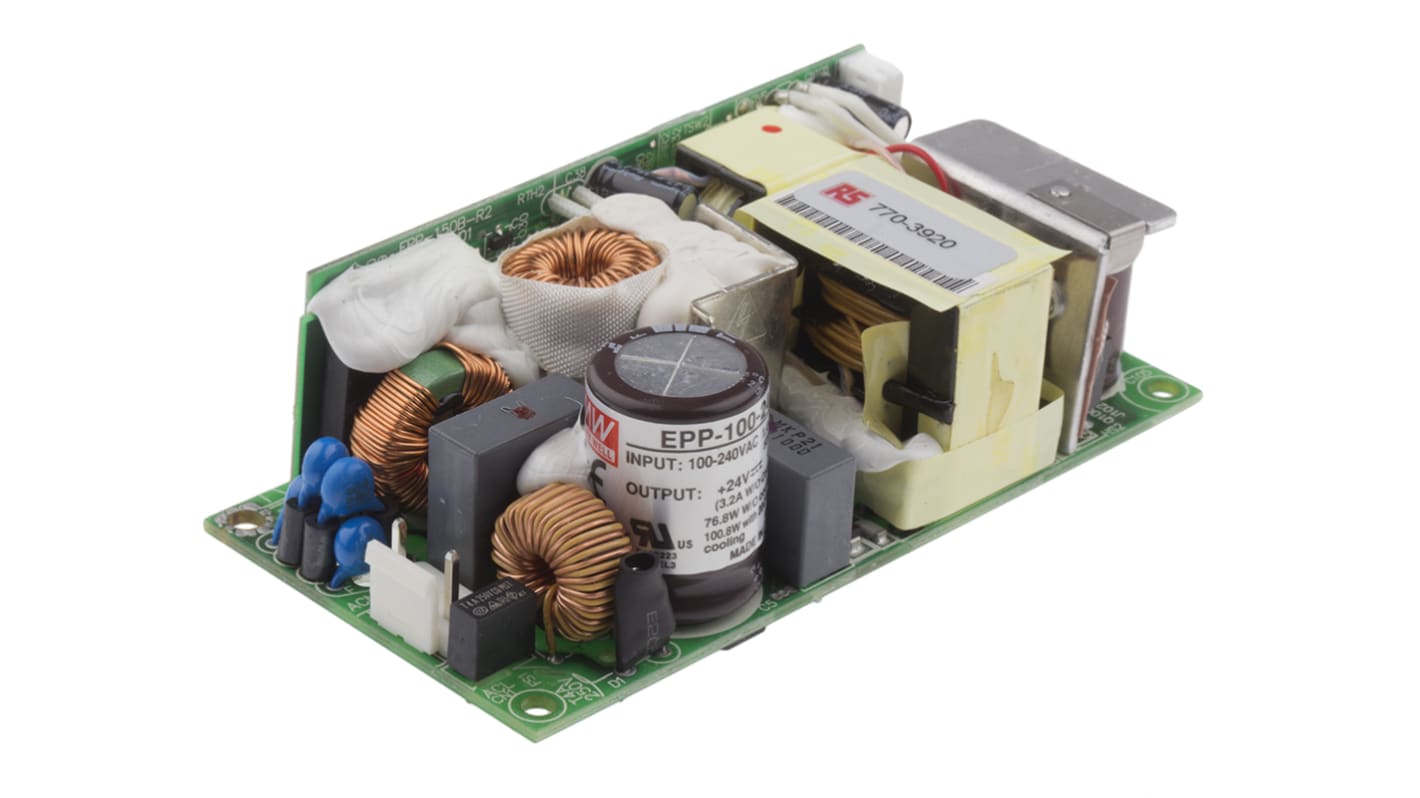 Alimentatore switching MEAN WELL EPP-100-24, 76.8W, ingresso 127 → 370 V dc, 90 → 264 V ac, uscita 24V