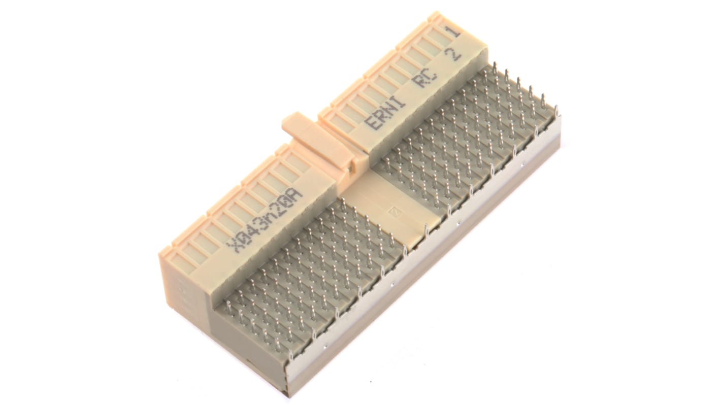 ERNI 硬公制背板连接器母座, 110针, 5排, 直角, ERmet系列