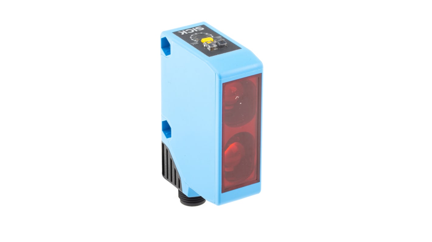 Rs-Online Sensore fotoelettrico Rettangolare SICK a sopressione di sfondo rilevamento 150 mm → 500 mm uscita PNP
