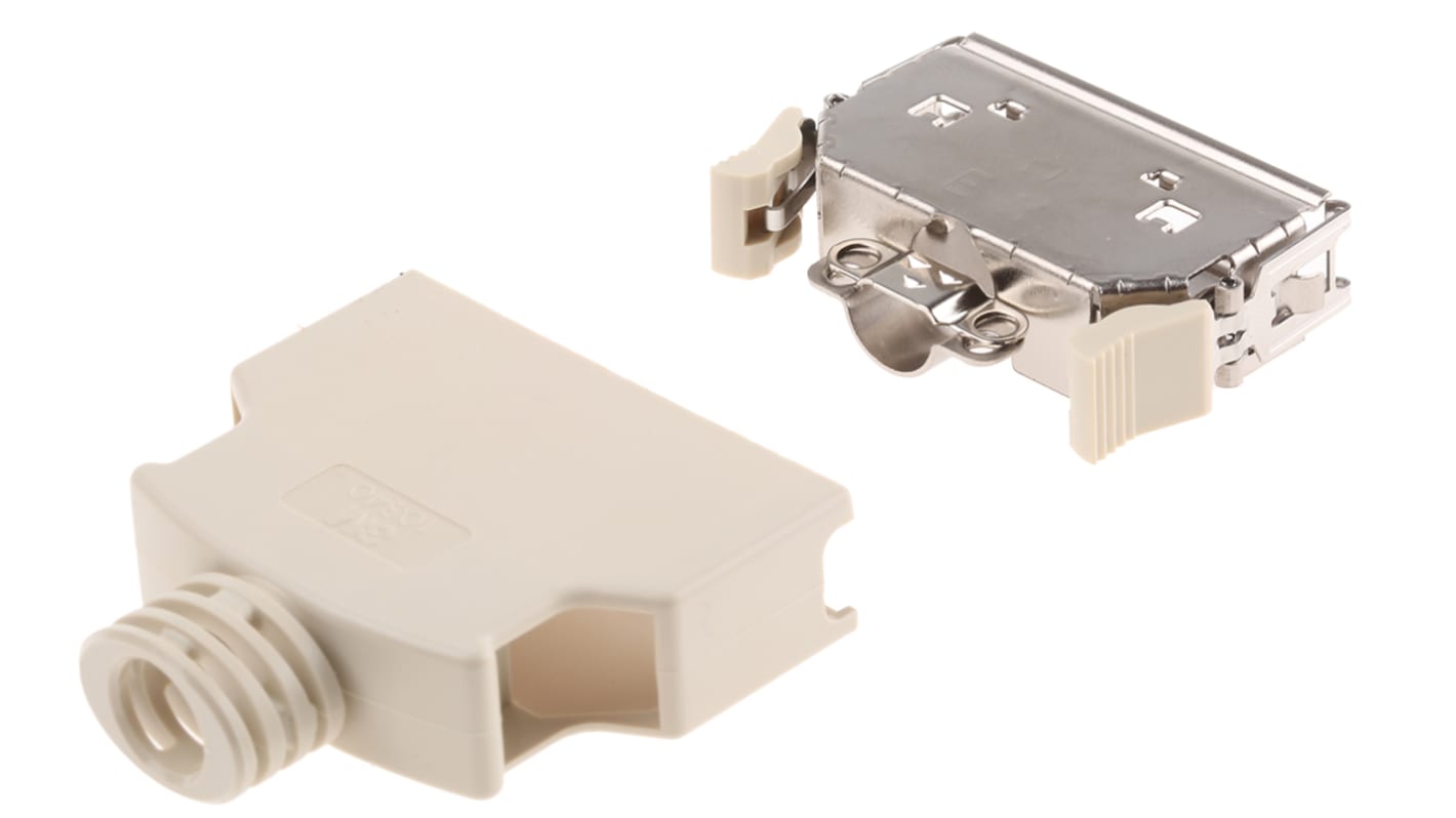 3M 103 Series ABS D Sub Backshell, 40 Way, Strain Relief