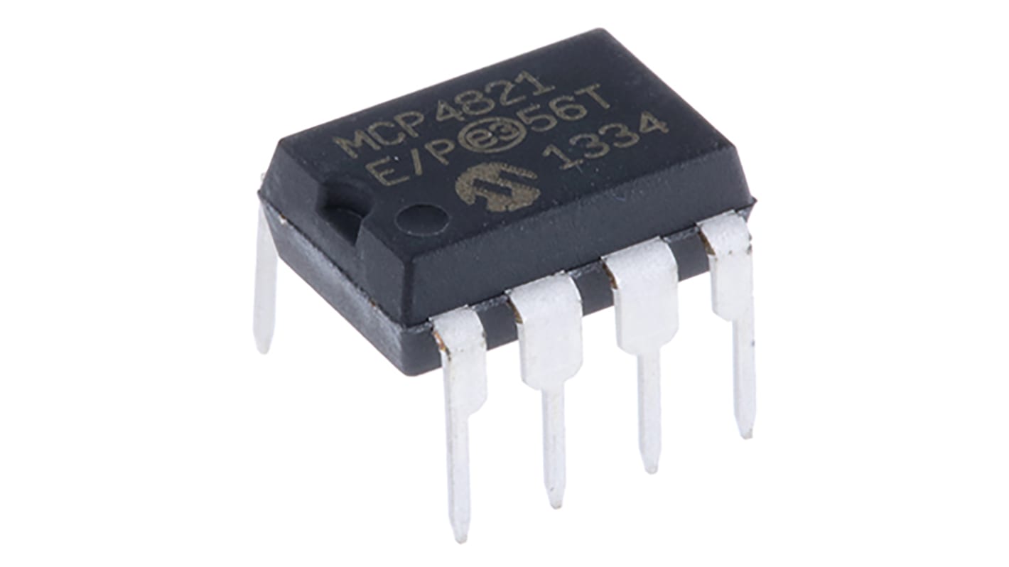 Microchip 12 位数模转换器, 单通道, 串行 （SPI）接口, 8引脚, 双极输出