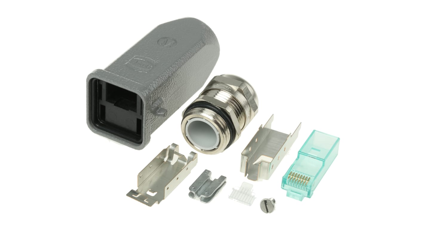 Harting Han 3A RJ45 Series Male RJ45 Connector, Cable Mount, Cat6a, UTP Shield