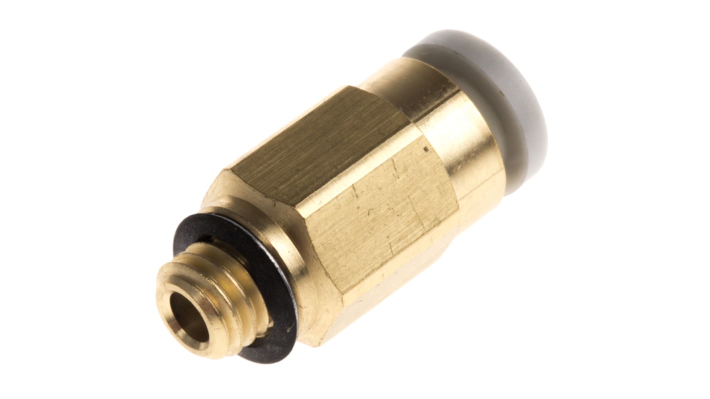 SMC KQ2 Series Straight Threaded Adaptor, M5 Male to Push In 4 mm, Threaded-to-Tube Connection Style