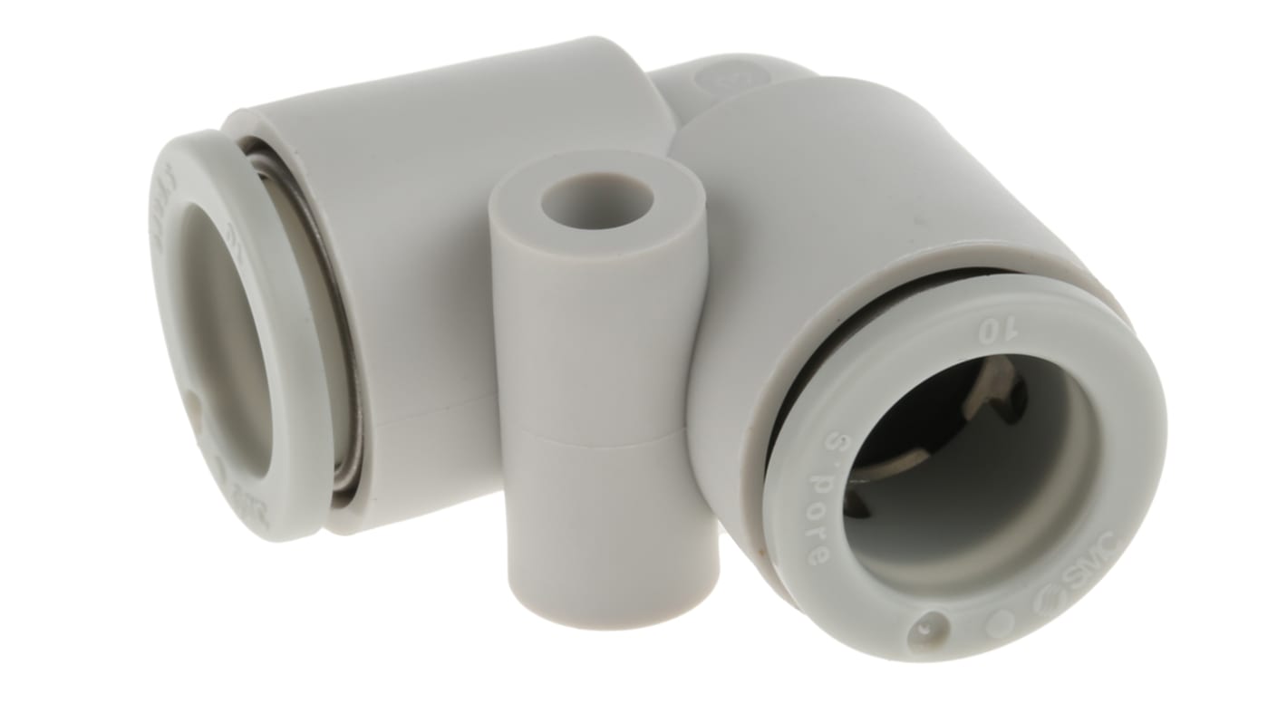 SMC KQ2 Series Elbow Tube-toTube Adaptor, Push In 10 mm to Push In 10 mm, Tube-to-Tube Connection Style