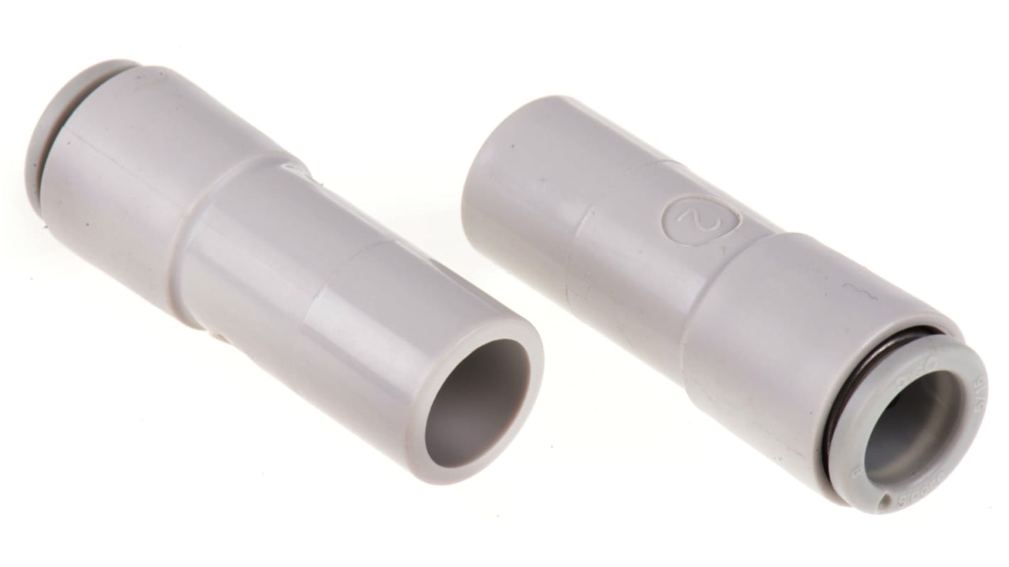 SMC KQ2 Series Straight Tube-to-Tube Adaptor, Push In 8 mm to Push In 12 mm, Tube-to-Tube Connection Style