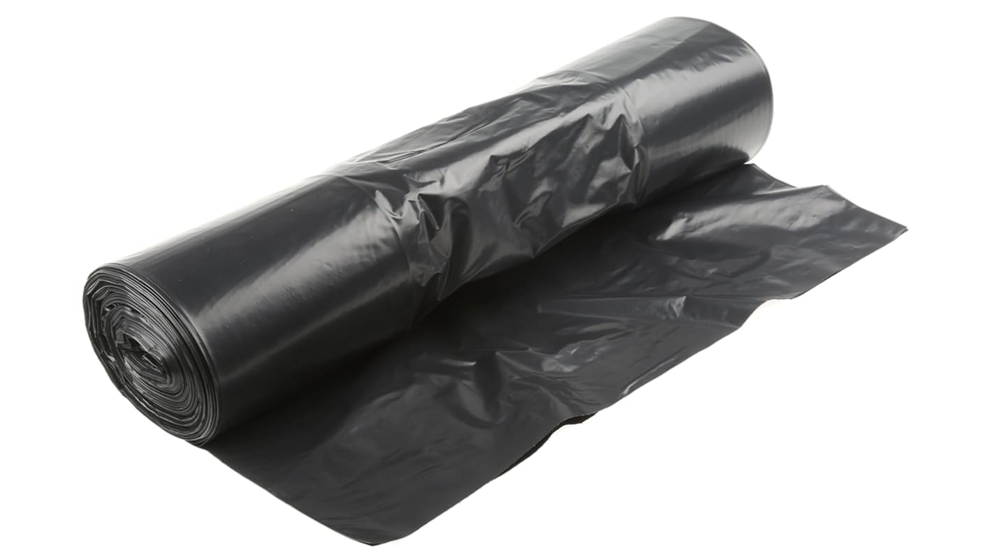 RS PRO Black Plastic Bin Bag 90L Capacity 50 per Package