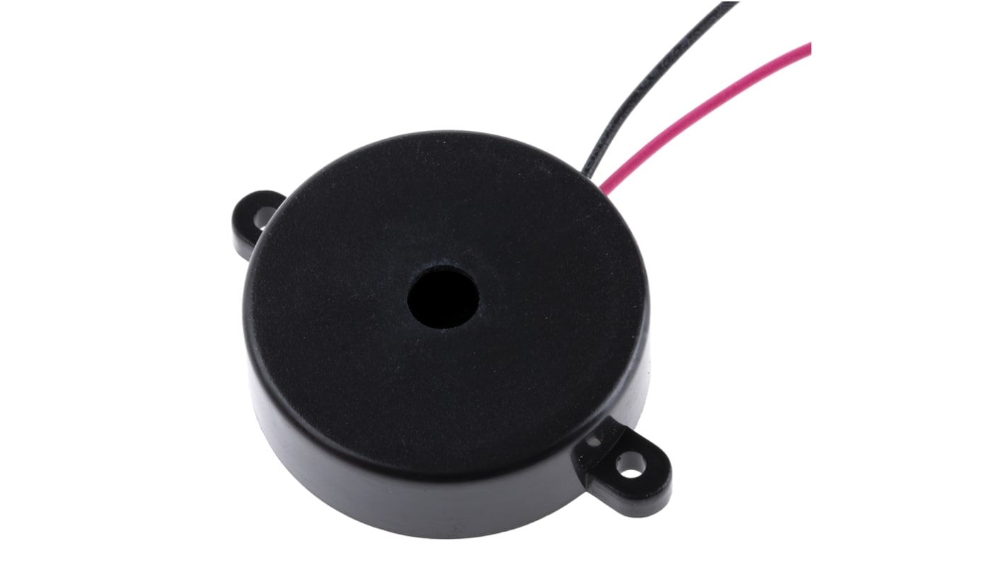 RS PRO 86dB Panel Mount Square Wave External Piezo Buzzer, 30 x 9.5mm, 30V ac Max