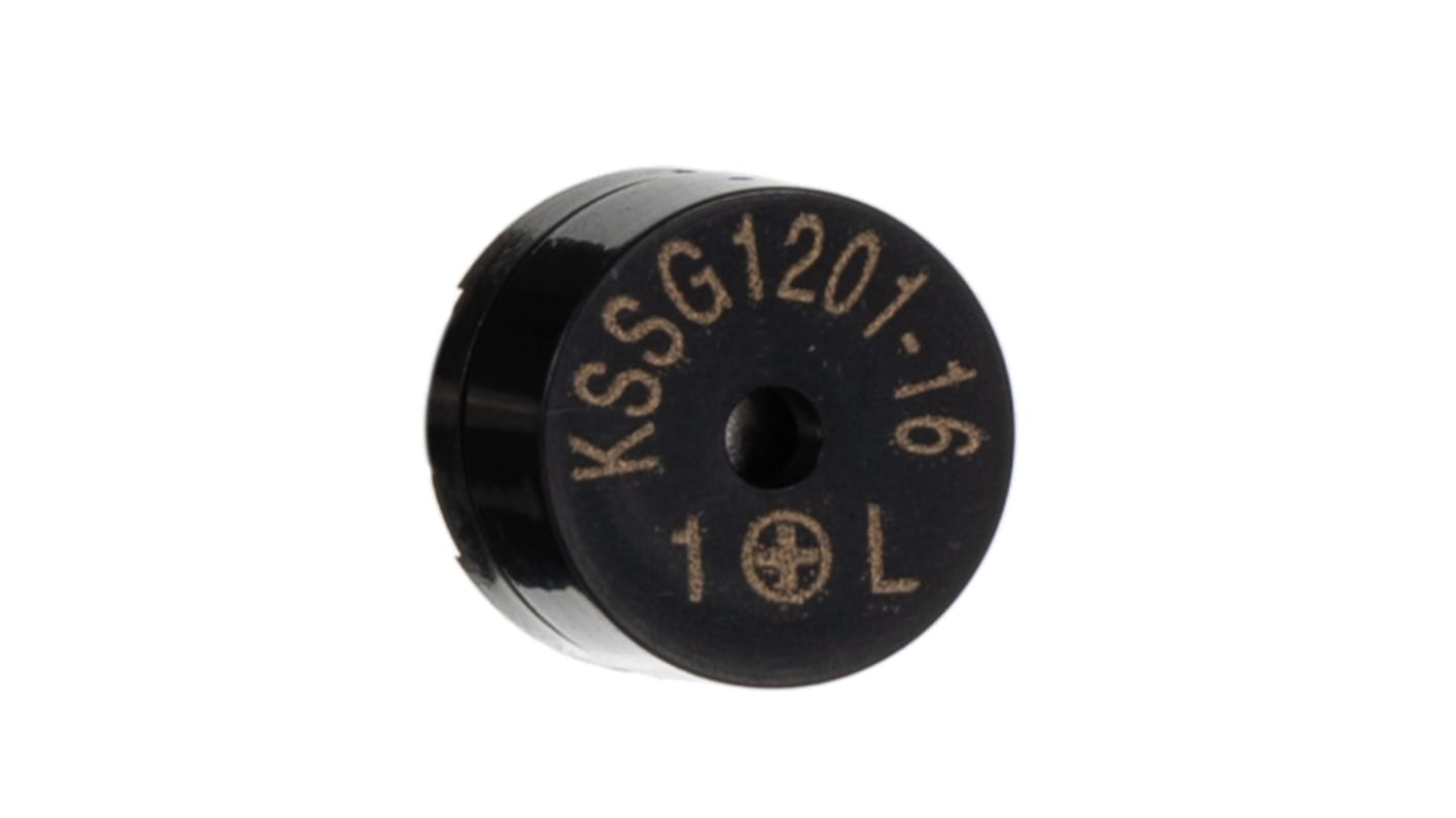 RS PRO 91dB PCB Mount External Magnetic Buzzer Component, 12 x 8.5mm, 1V ac Min, 2V ac Max