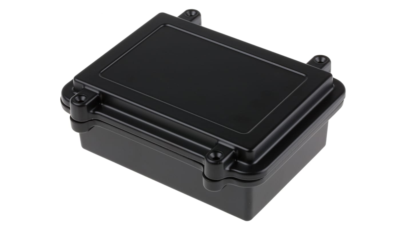 RS PRO Black Aluminium Enclosure, IP67, Flanged, Black Lid, 152 x 112 x 55mm