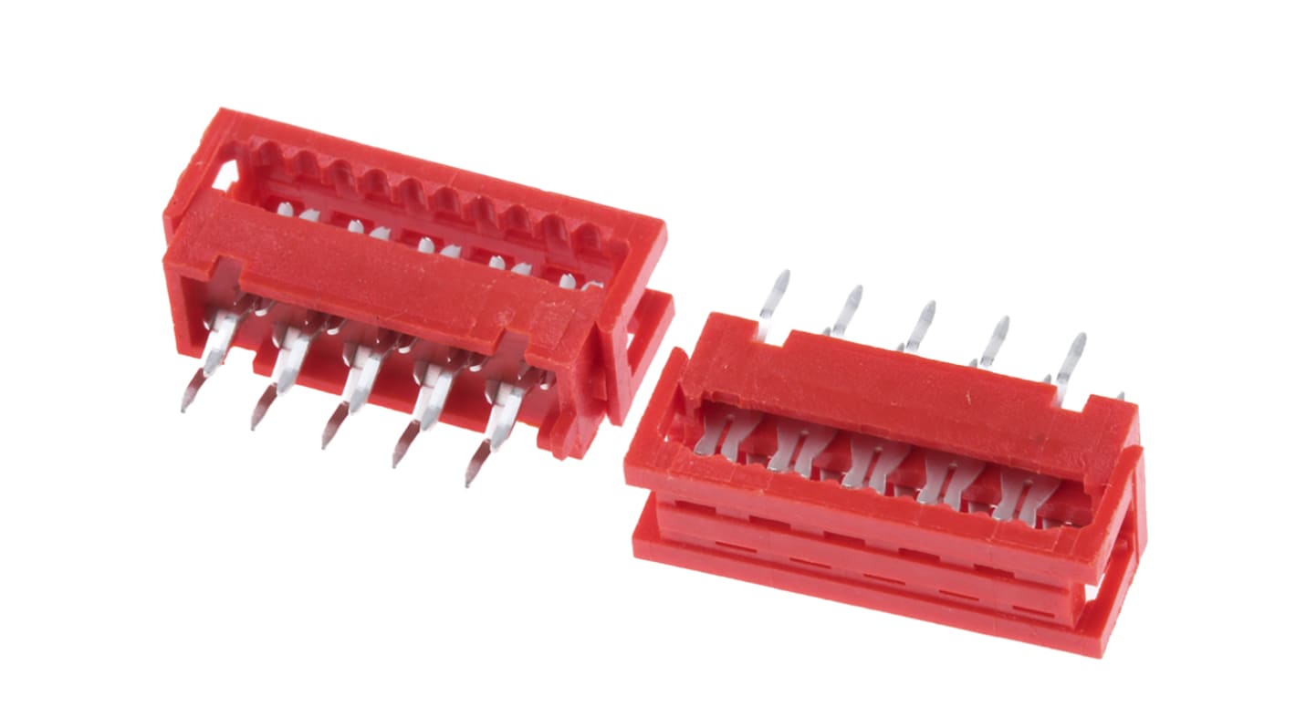 Wurth Elektronik IDC连接器, 公插, 10p, 1.27mm间距, 2排, THT安装, 焊接端接, 直向, WR-MM系列
