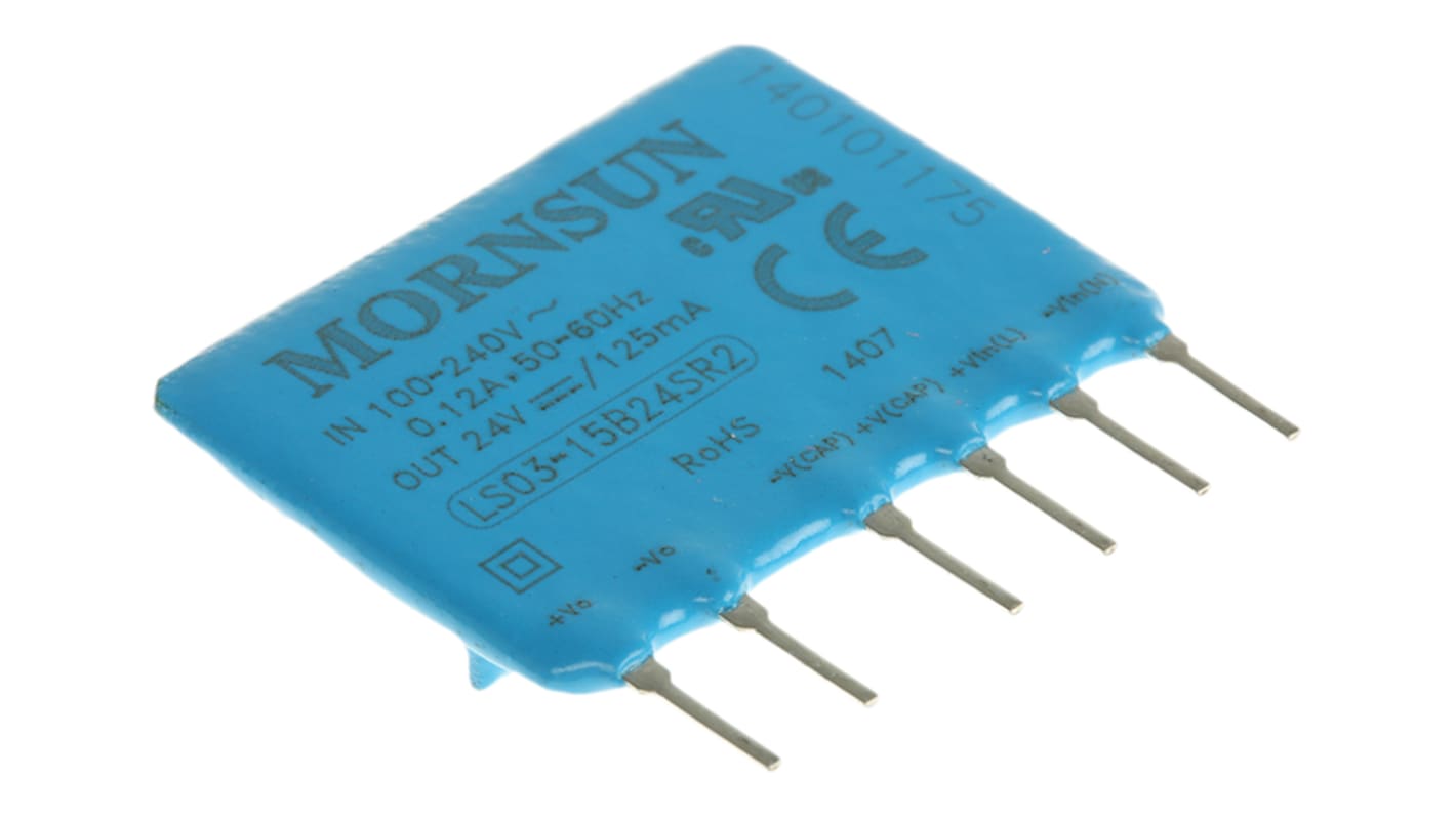 RS PRO Switching Power Supply, 24V dc, 125mA, 3W, 1 Output, 100 → 400 V dc, 85 → 264 V ac Input Voltage