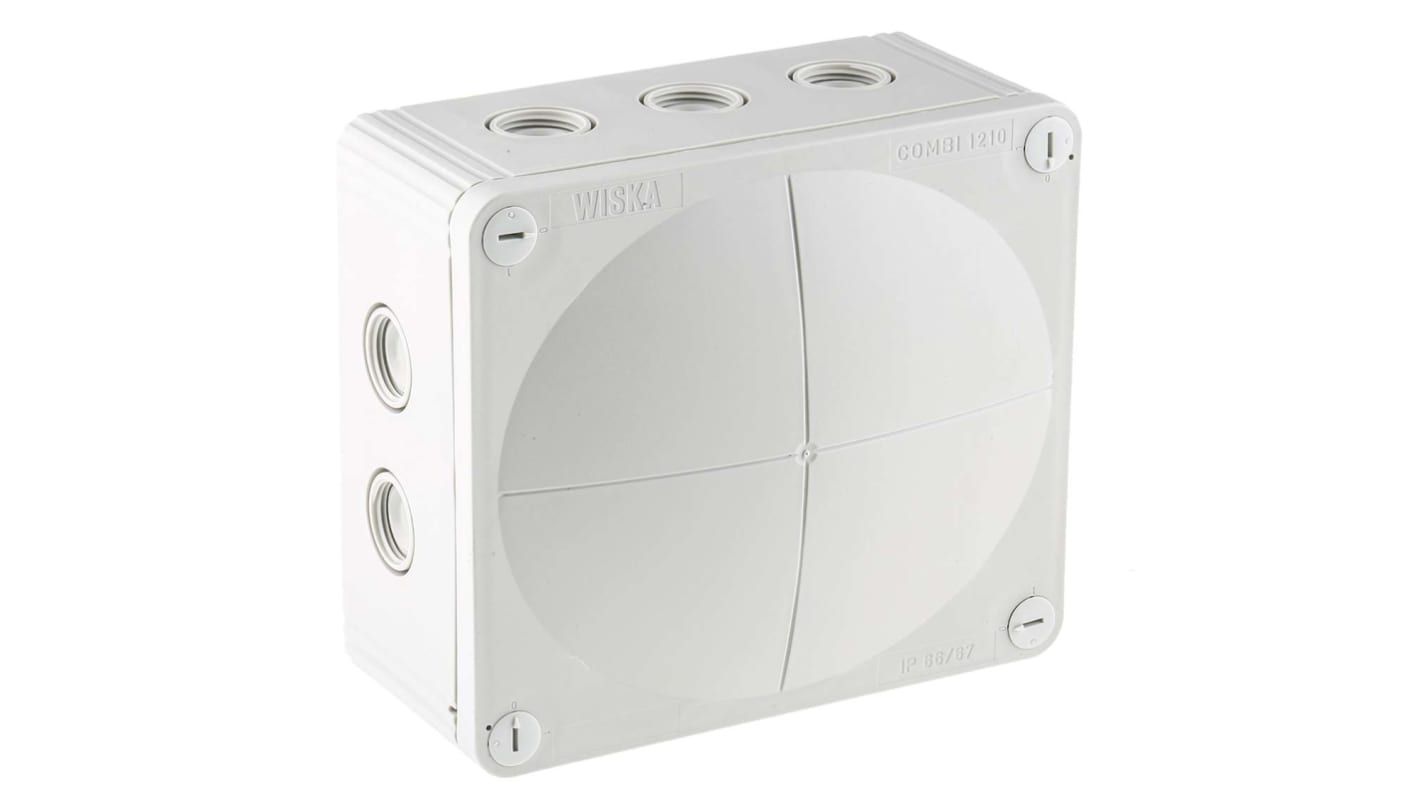 WISKA Combi Series Grey Polypropylene Junction Box, IP66, IP67, 160 x 140 x 81mm