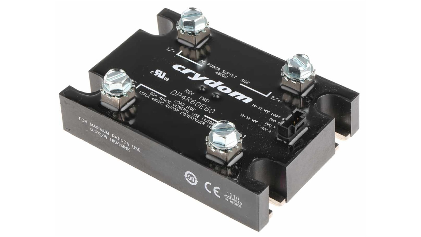 Sensata Crydom DP Series Solid State Relay, 60 A Load, Panel Mount, 48 V dc Load, 32 V dc Control