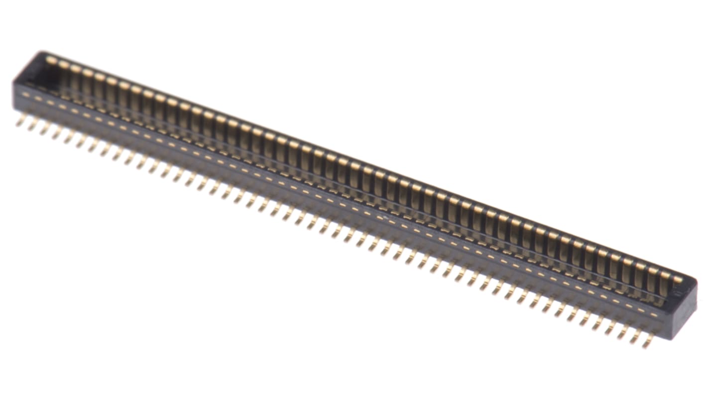 Hirose 100p双排排针 直向板对板, 板对FPC连接器, 0.4mm间距, 300.0mA, 30.0 V, SMT安装, DF40系列
