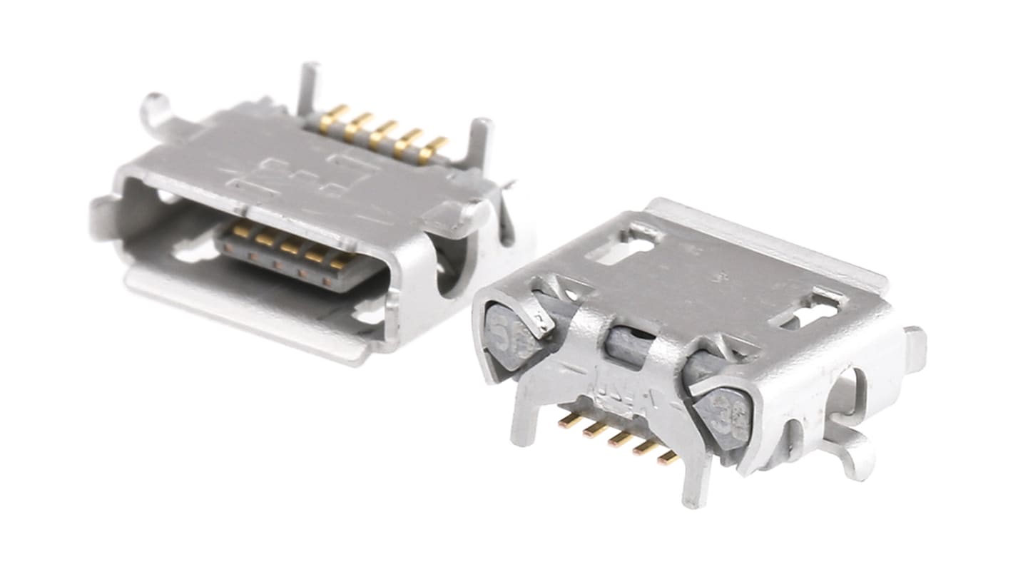 Hirose AB 2.0 Micro USB Connector Receptacle, Right Angle