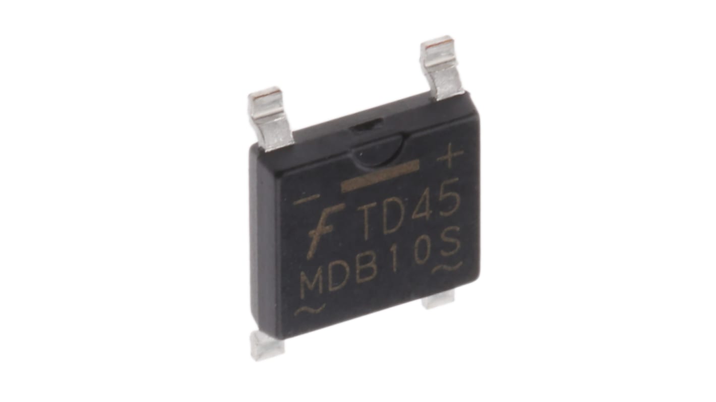 onsemi 单相整流桥, 硅结型, 1A, 1000V, 4针, MicroDIP, 贴片安装, -55 °C→+150 °C