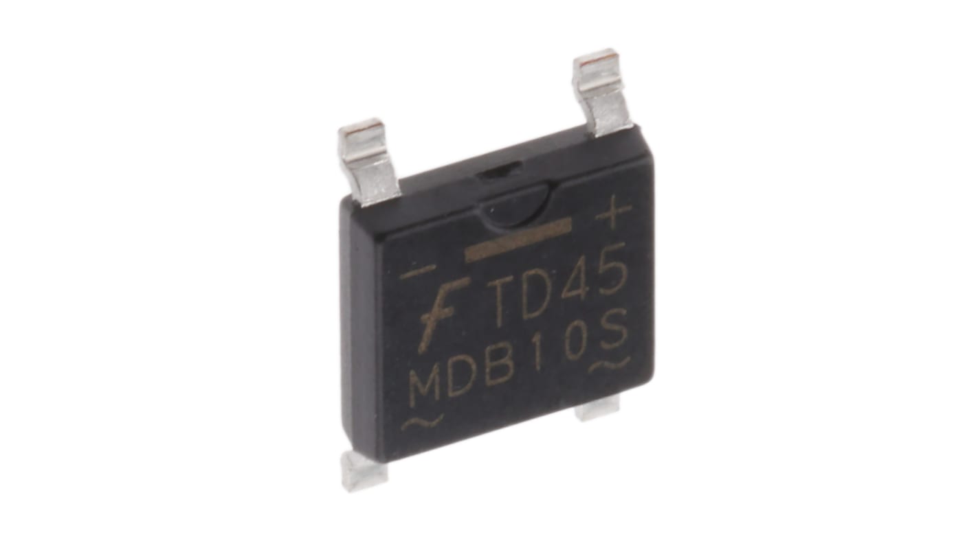 onsemi Bridge Rectifier, 1A, 1000V, 4-Pin