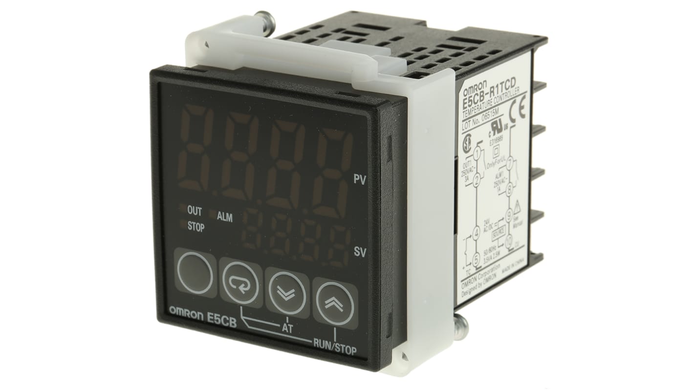 Rs-Online Termoregolatori PID Omron E5CB 24 V ca / cc 48 x 48mm 1 uscita Relè