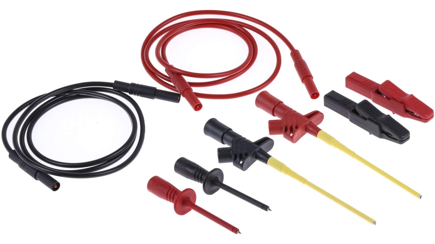 Hirschmann Test Lead Kit With Alligator Clip AK 2 B Black (932 435-100), Alligator Clip AK 2 B Red (932 435-101), Clamp