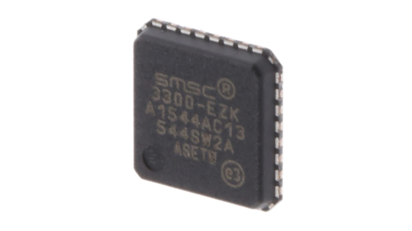 Microchip USB 收发器芯片 收发器 IC, 支持USB 2.0, 1个收发器, 32针, 贴片安装, QFN, 5.15 x 5.15 x 0.95mm