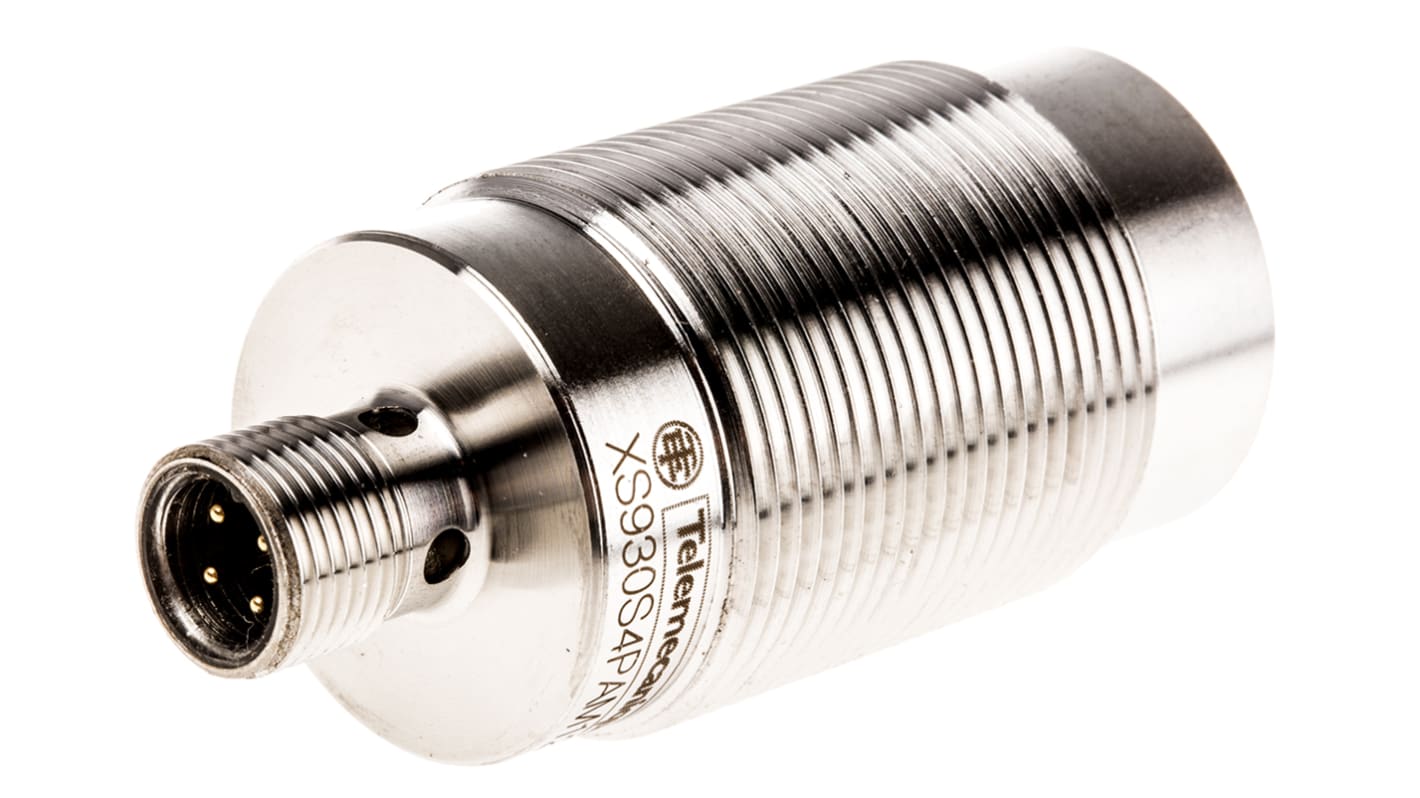 Telemecanique Sensors Inductive Threaded Barrel Proximity Sensor, M30, 40 mm Detection, PNP NO, 12 → 24 V dc