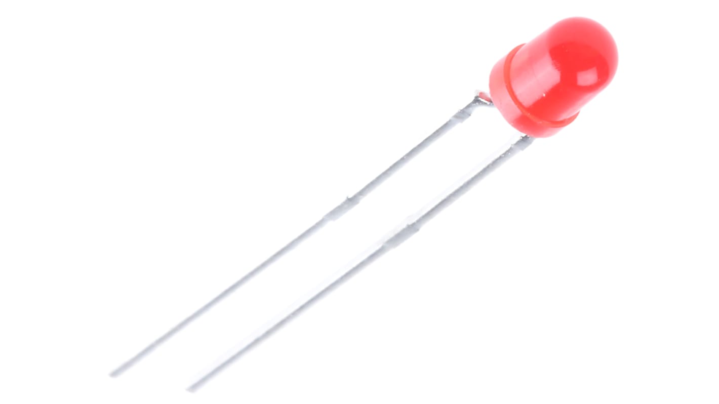 Vishay 直插LED, 红光, 3mm (T-1), 2针, 630 nm