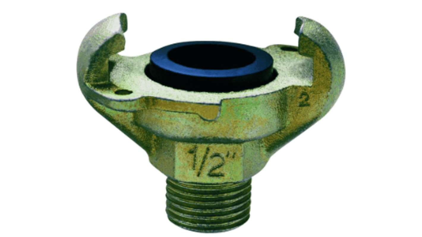 RS PRO Iron Male Pneumatic Quick Connect Coupling, NPT 1/2 Male Threaded