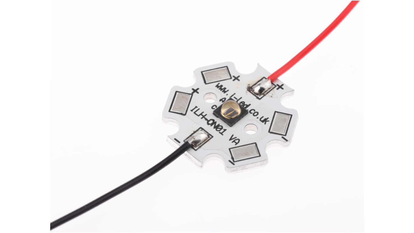 Intelligent LED Solutions 贴片红外LED模块, 940nm波长, ±45°半强, PCB封装, 2针, 圆顶透镜, 20 x 3.85mm, OSLON Black PowerStar系列
