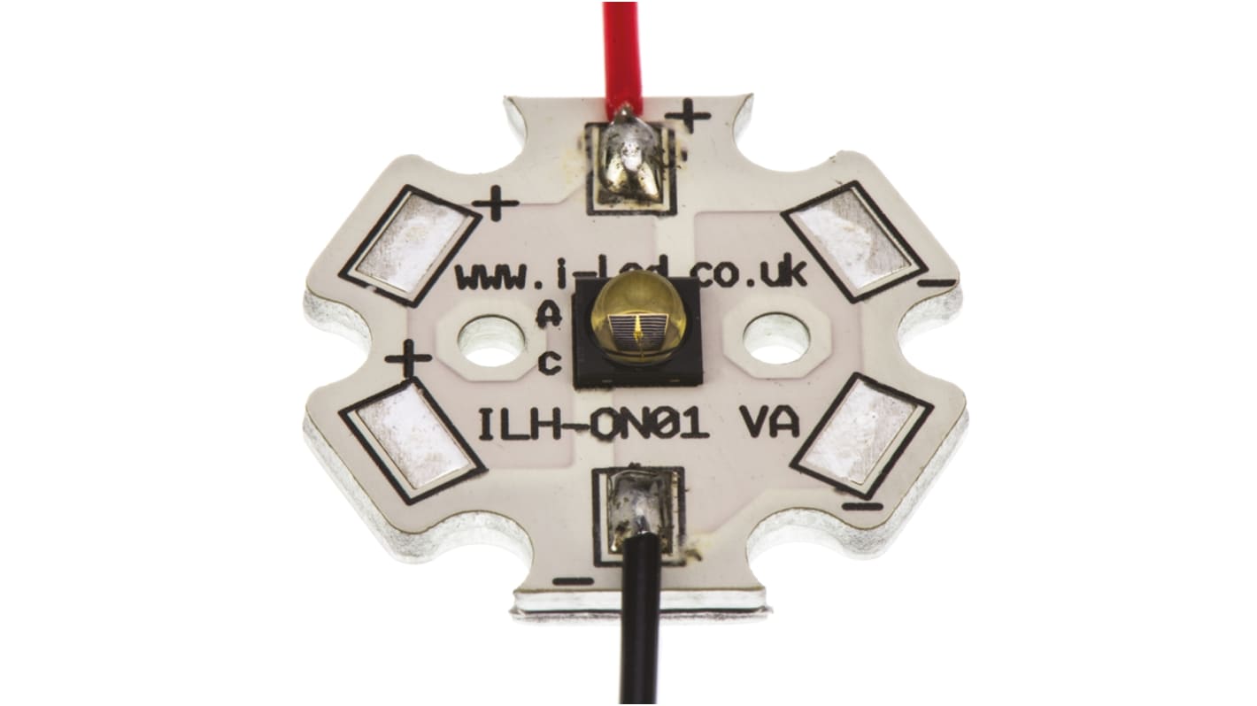 Intelligent LED Solutions 贴片红外LED模块, 850nm波长, ±45°半强, PCB封装, 2针, 圆顶透镜, 20 x 3.85mm, OSLON Black PowerStar系列