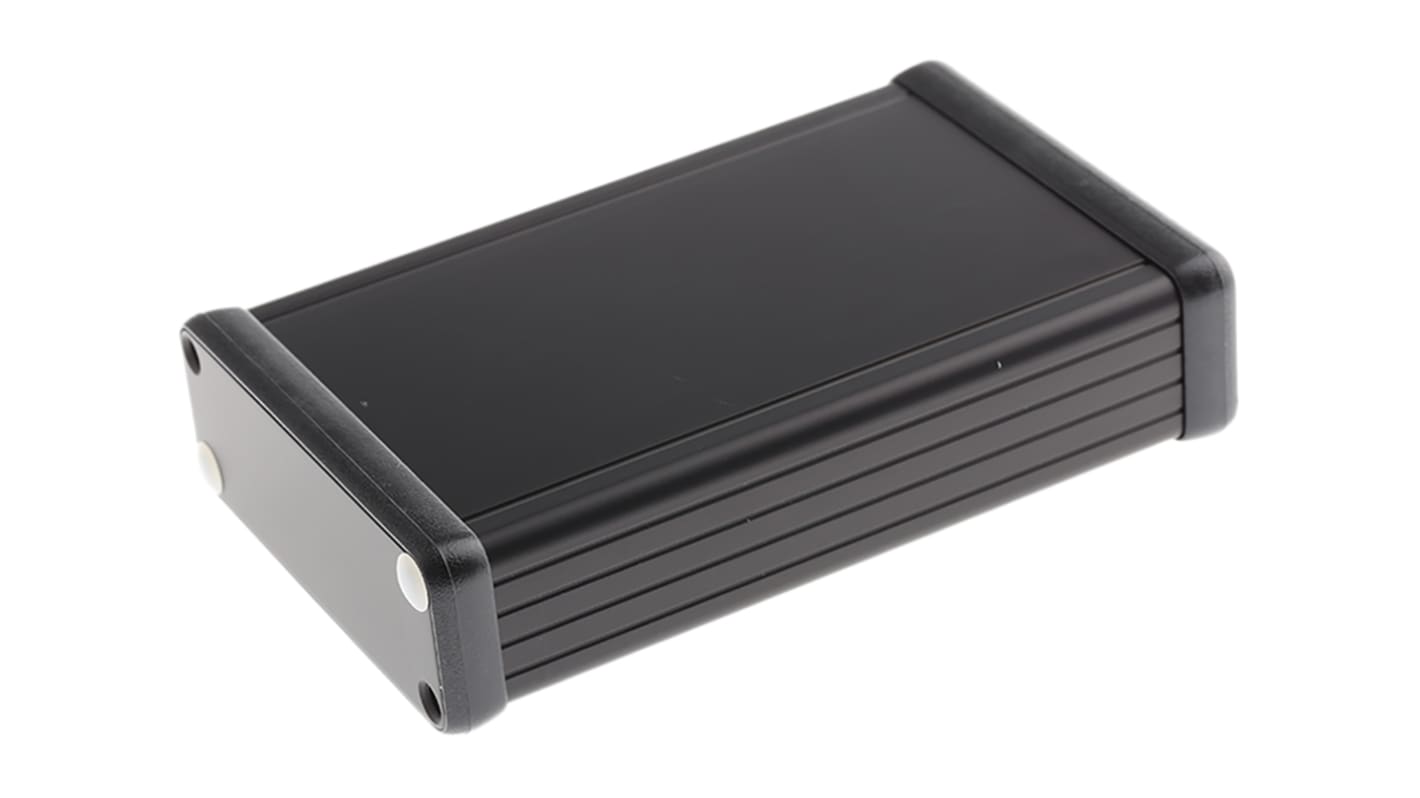 Hammond 1455 Series Black Aluminium Enclosure, IP54, Black Lid, 120 x 78 x 27mm